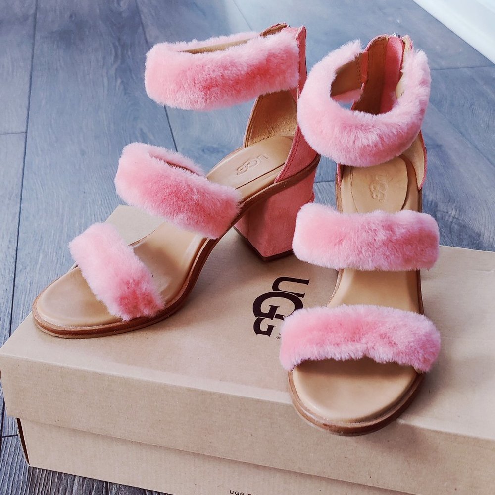 UGG Unique & Adorable Sandals Sheepskin Fur